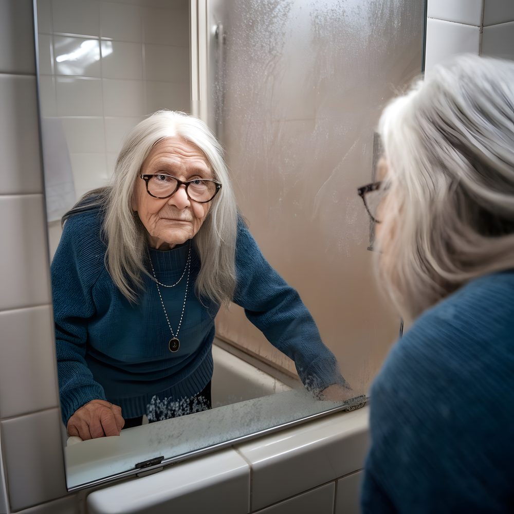 Senior allumant la lumière avant de se rendre aux toilettes pendant la nuit.